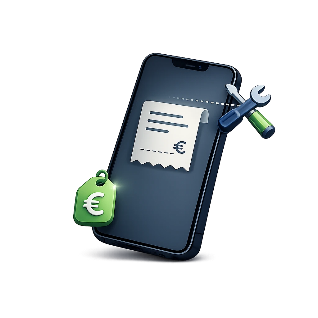 Handy Reparatur Kosten – Werkzeug und Rechnung