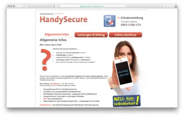 Handysecure Webseite 2016